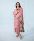 Women's Winter Unstitched Embroidered Khaddar Pink 3 Piece Suit